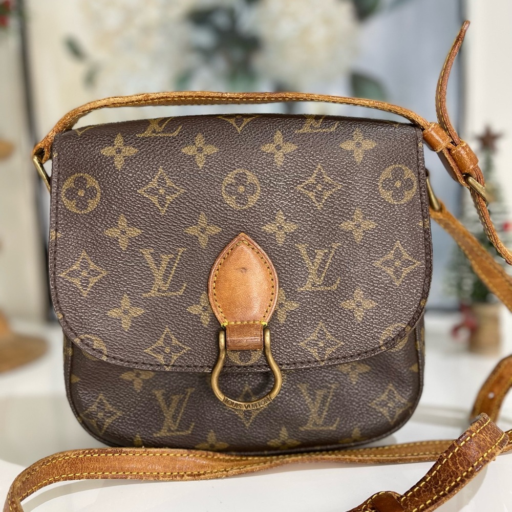 Auth LOUIS VUITTON Monogram Saint Cloud MM M51243 Crossbody Bag Brown Canvas